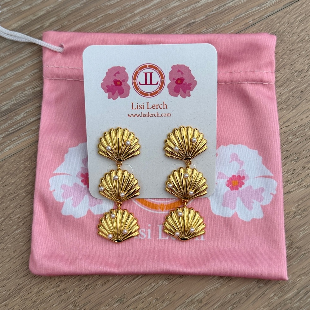 Lisi Lerch Palmetto Triple Shell Drop Earrings